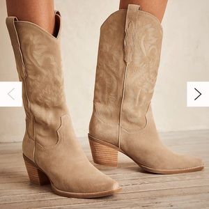ISO Sand Suede Dagget Western Boots by Jeffery Campbell